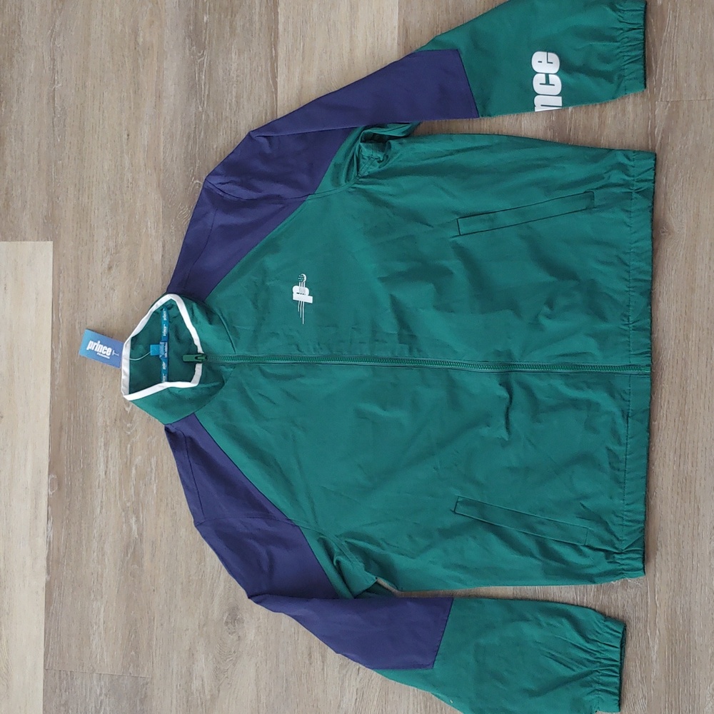 NWT Prince Pickleball Men's Full Zip Lightweight Jacket Green/Blue Size XL